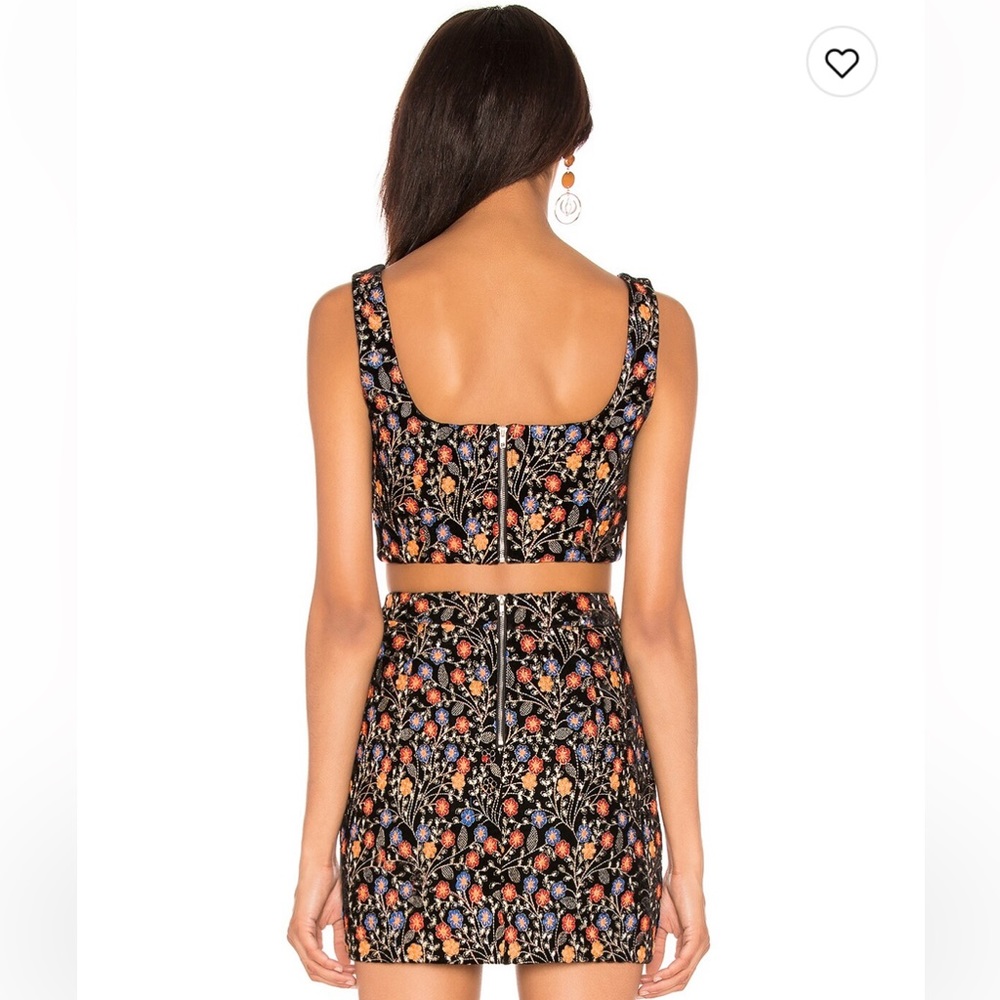 Endless Rose Floral Velvet Crop Top  Size XS